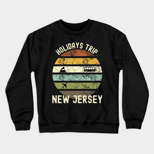 Holidays Trip To New Jersey, Family Trip To New Jersey, Road Trip to New Jersey, Family Reunion in New Jersey, Holidays in New Jersey, Crewneck Sweatshirt by DivShot 